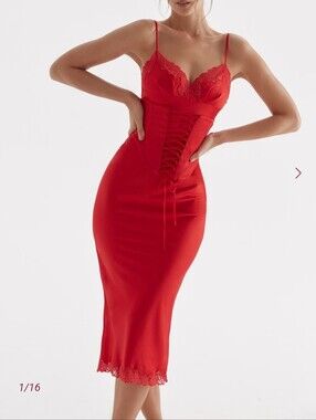 House of CB Red Corset Dress M